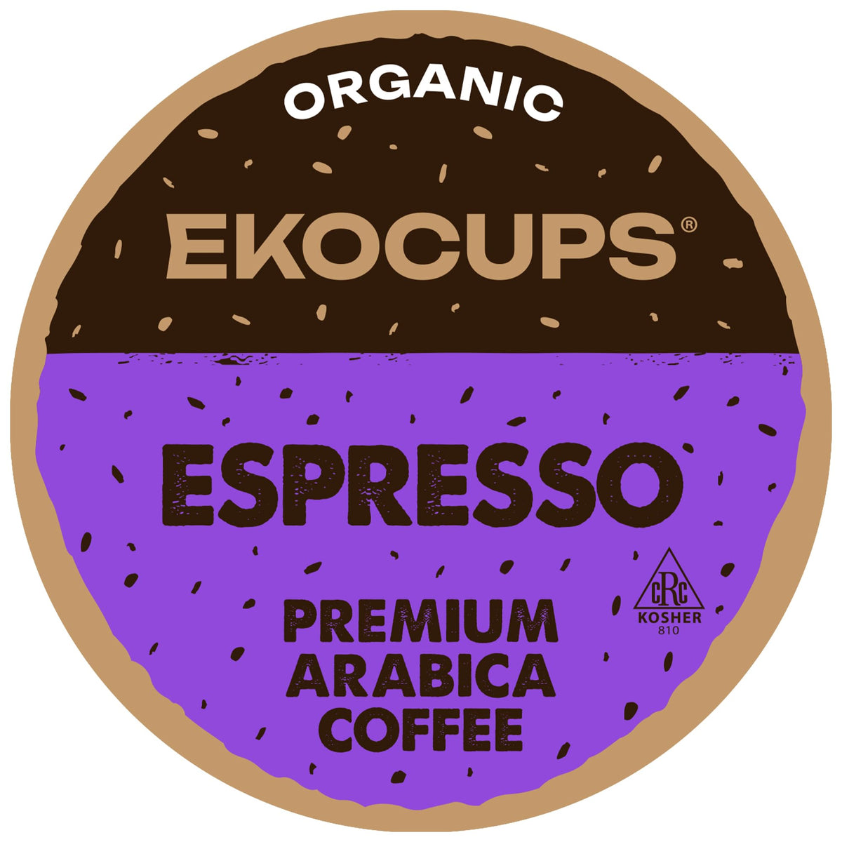 EKOCUPS Organic Espresso Roast Pods – Extra 30% More Coffee Per Cup, Fair Trade Dark Roast, 40-Count for Keurig