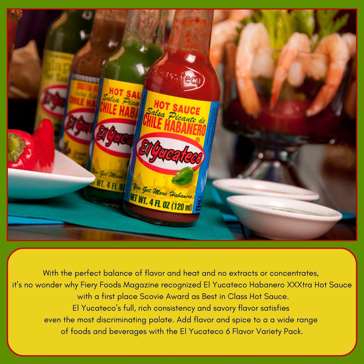 El Yucateco 6 Flavor Hot Sauce Variety Pack | 4 oz & 5 oz Bottles
