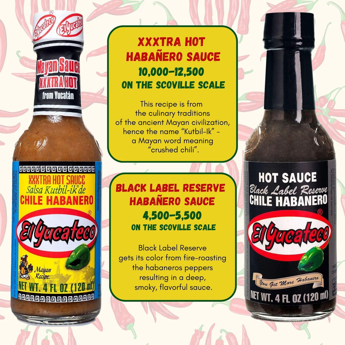El Yucateco 6 Flavor Hot Sauce Variety Pack | 4 oz & 5 oz Bottles