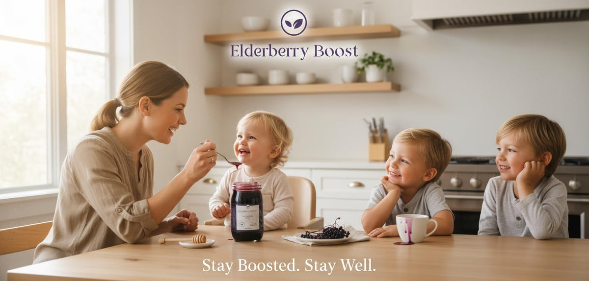 Elderberry Boost – Organic Elderberry Syrup with Raw Honey | Immune Support for All Ages