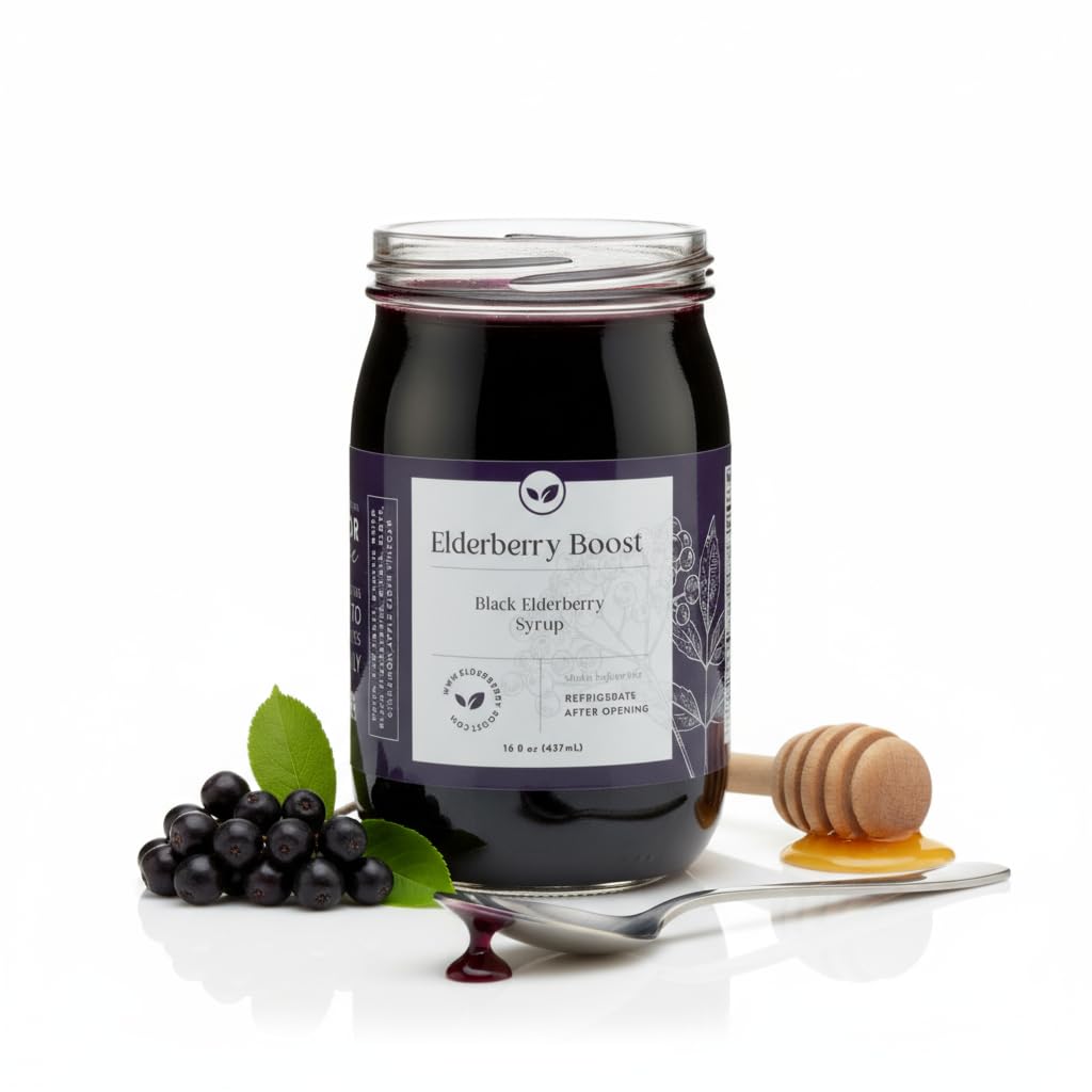 Elderberry Boost – Organic Elderberry Syrup with Raw Honey | Immune Support for All Ages