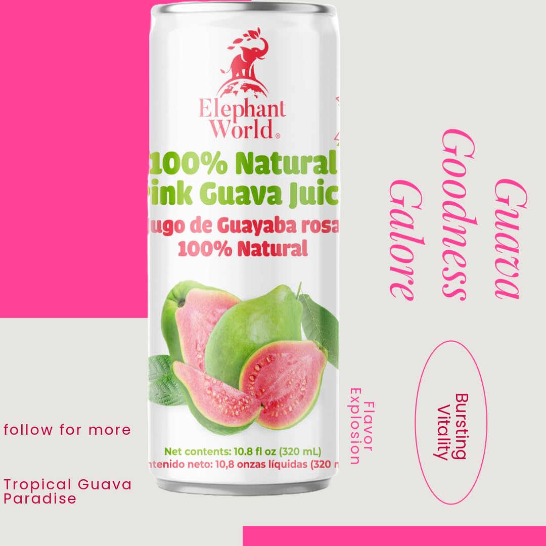 ELEPHANT WORLD 100% Natural Juices – Assorted Superfruits (Soursop, Mango, Guava, Lychee) 12x320ml