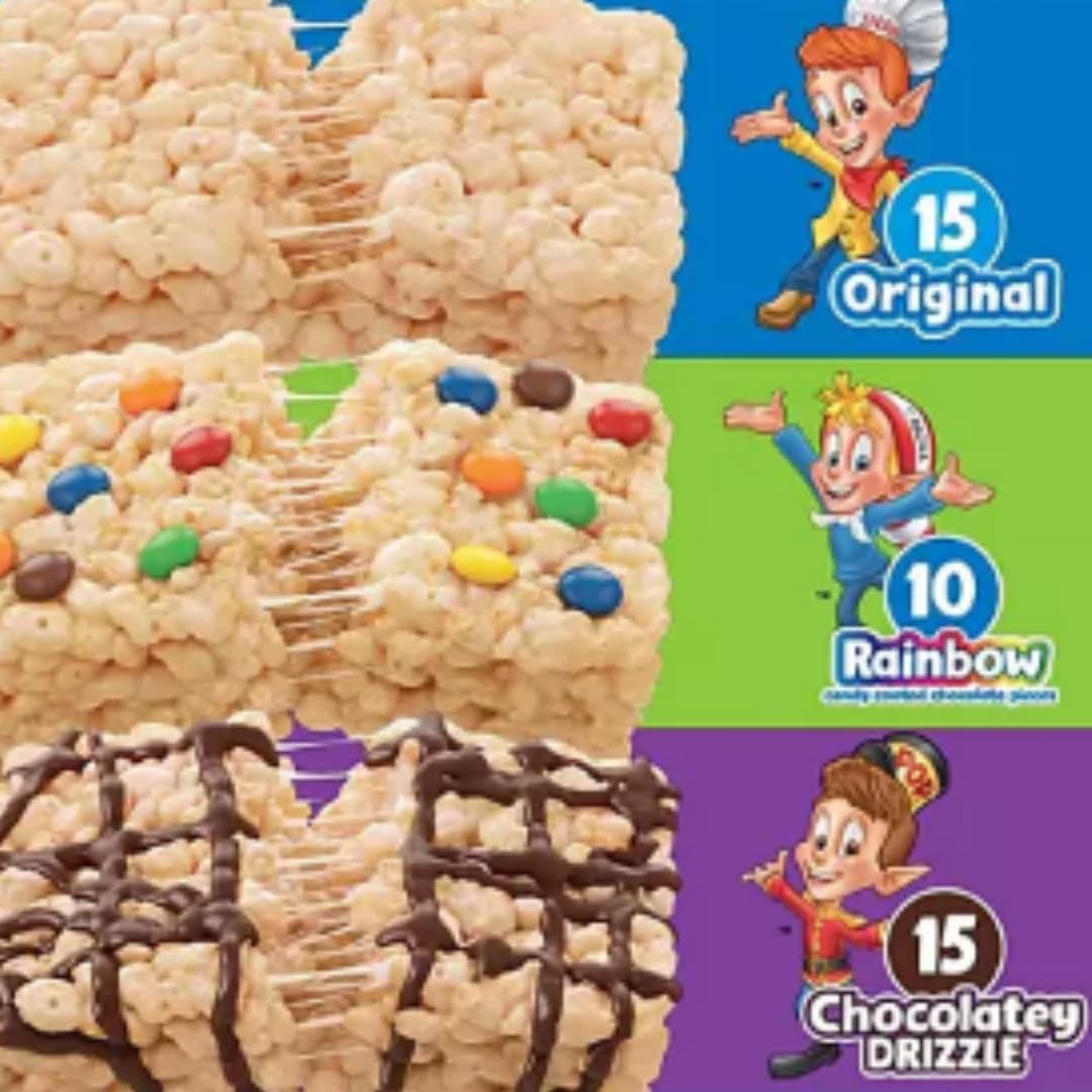 ELI&VAL Marshmallow Rice Crispy Treats Variety Pack – 40ct Bulk