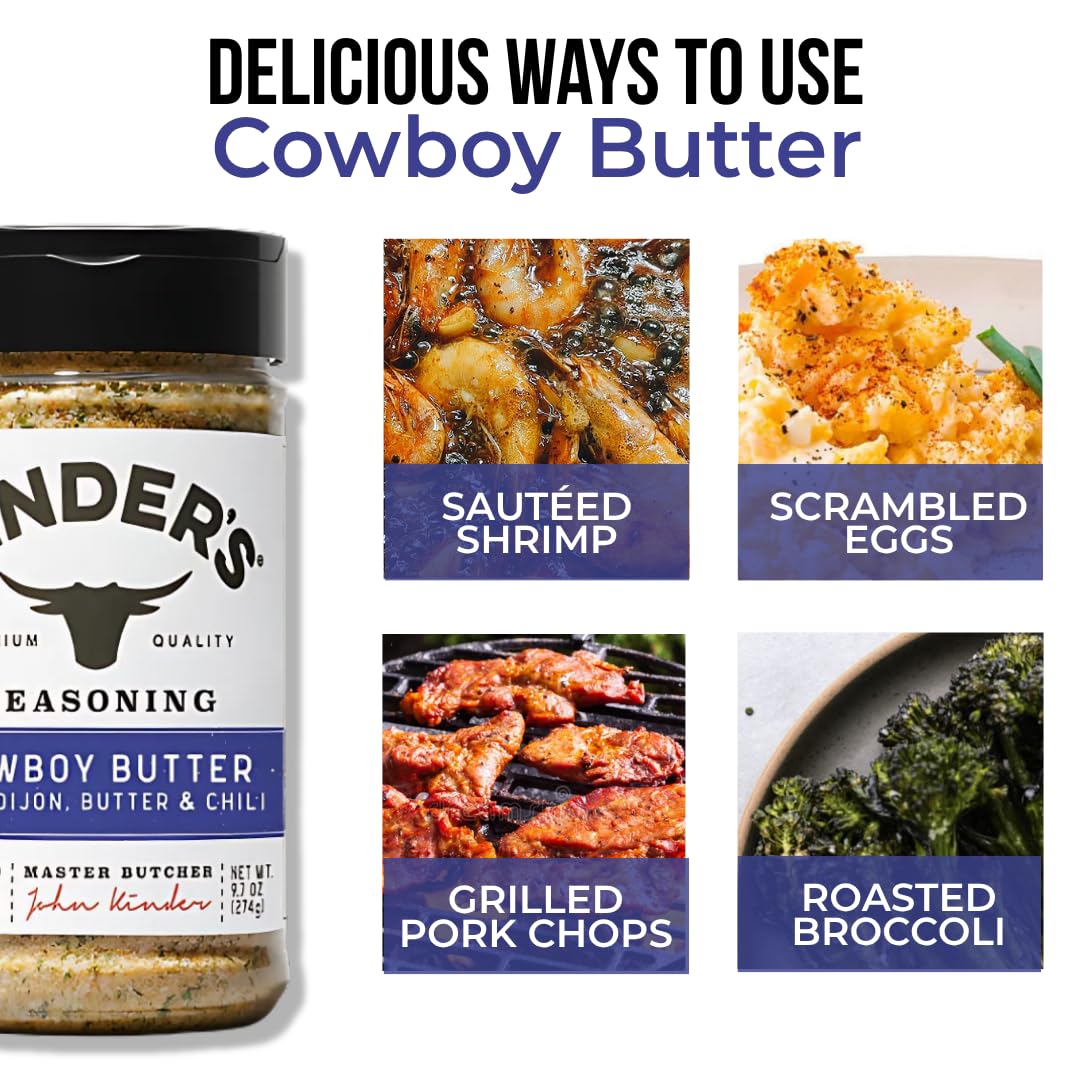 ELI&VAL Kinders Buttery Steakhouse & Cowboy Butter Seasoning Set (2-Pack) – 9.5 oz