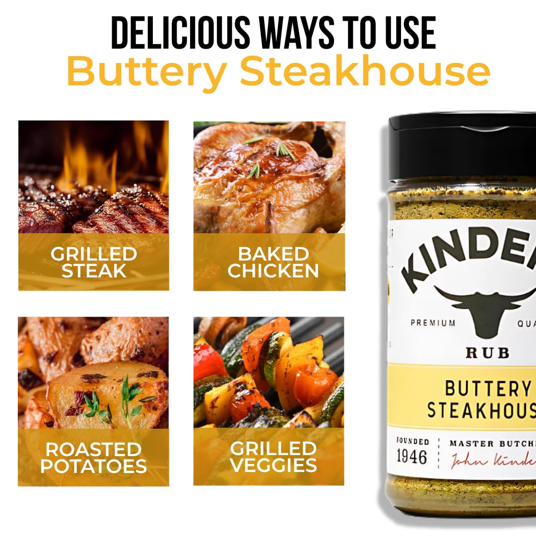 ELI&VAL Kinders Buttery Steakhouse & Cowboy Butter Seasoning Set (2-Pack) – 9.5 oz