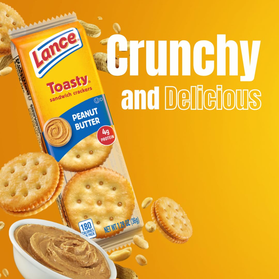 ELI&VAL Lance Toasty Peanut Butter Sandwich Crackers - 40-Pack On-The-Go Snack