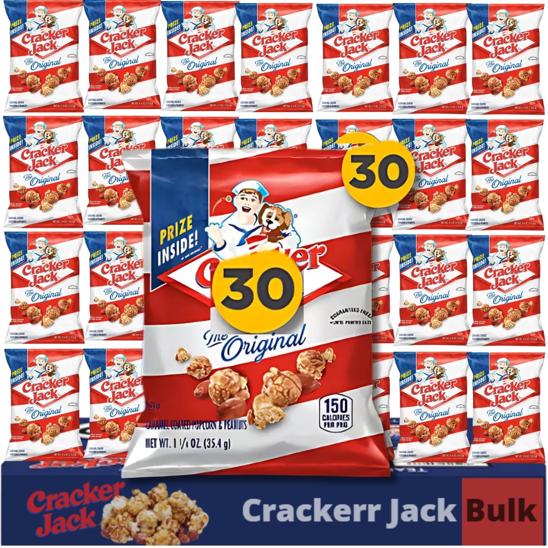 ELI&VAL Sweet and Salty Popcorn - 30-Count Bulk Pack with Caramel Popcorn & Peanuts