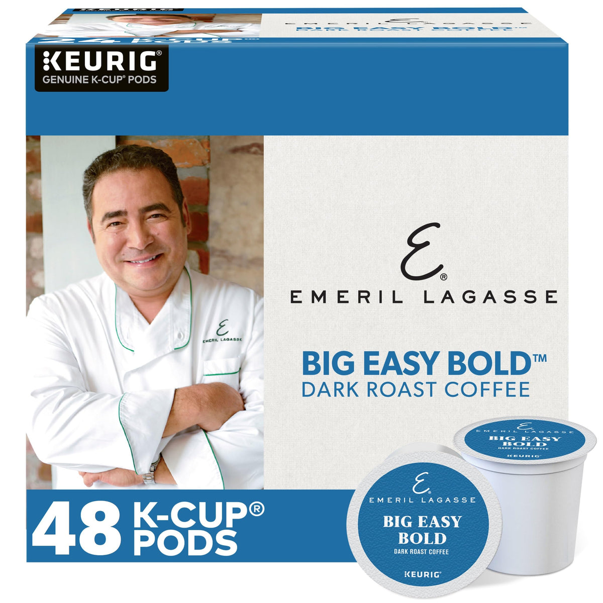 Emeril Lagasse Big Easy Bold Coffee – Dark Roast K-Cup Pods, 48 Count (2 Boxes), Keurig Compatible