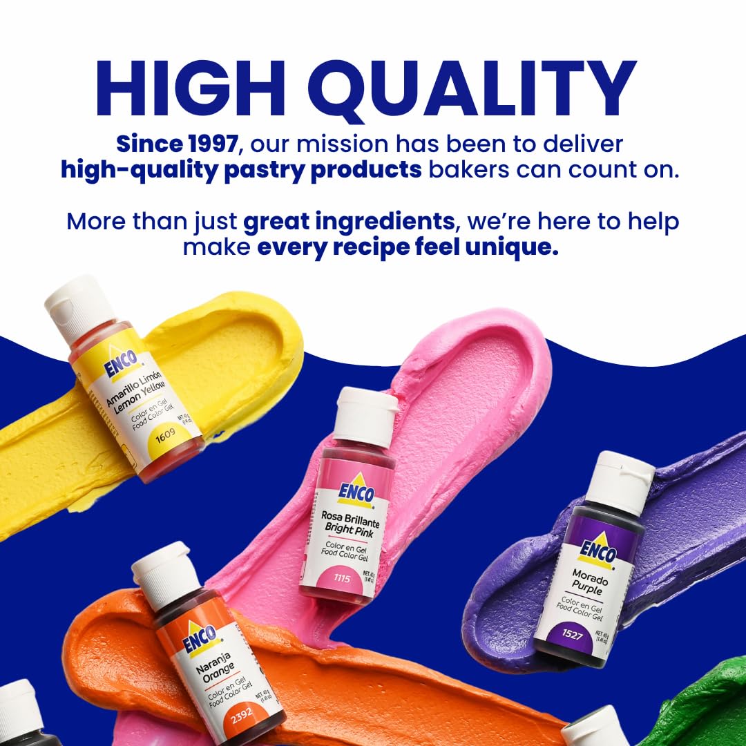 ENCO 9 Basic Color Gel Set – 9 x 40 g, Vegan, Color Mixing Guide Included