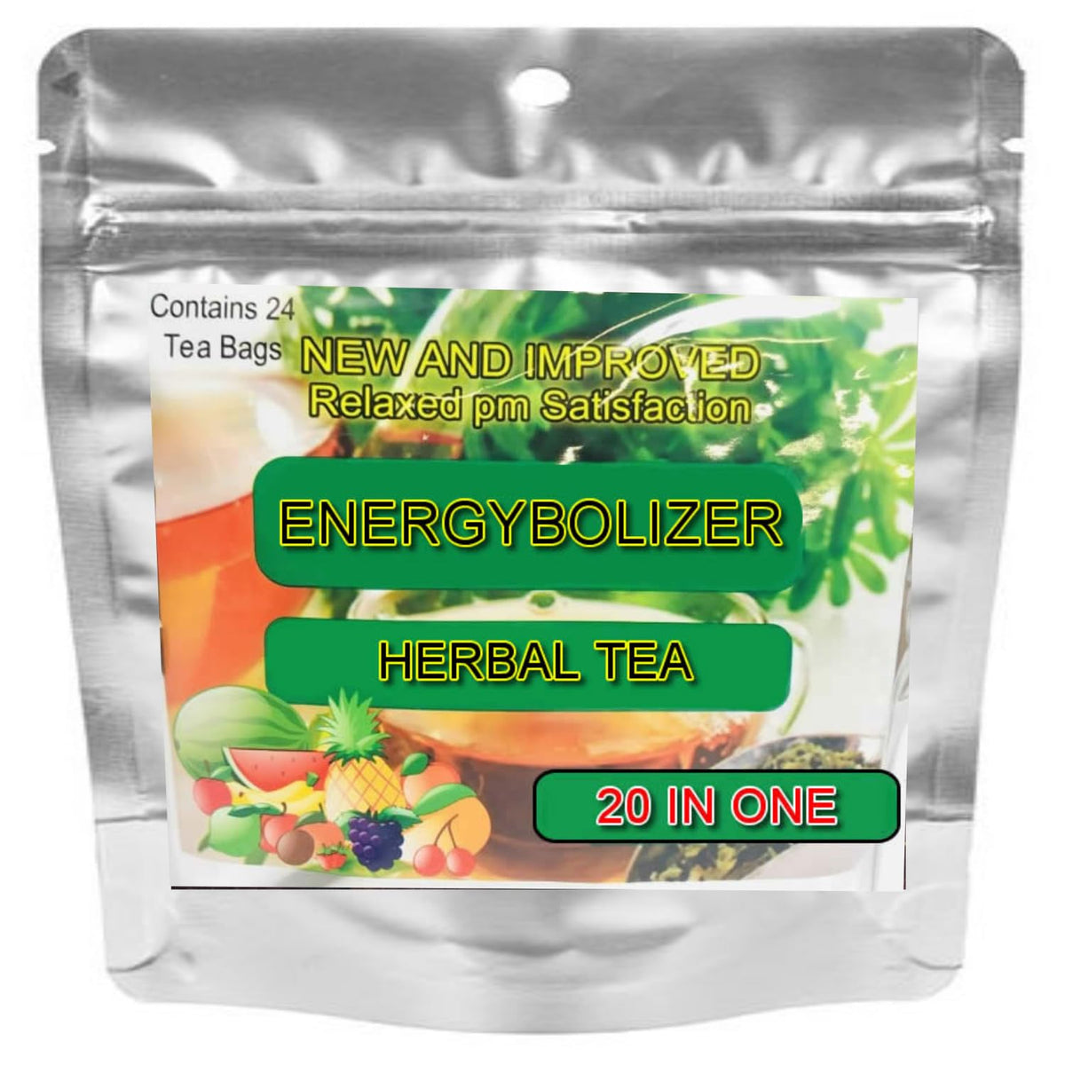 Energybolizer Perfect Weight Herbal Tea (24 Bags) | Natural Energy Booster for Women and Men | Increase Energy, Improve Digestion (20 Flavor Variety)