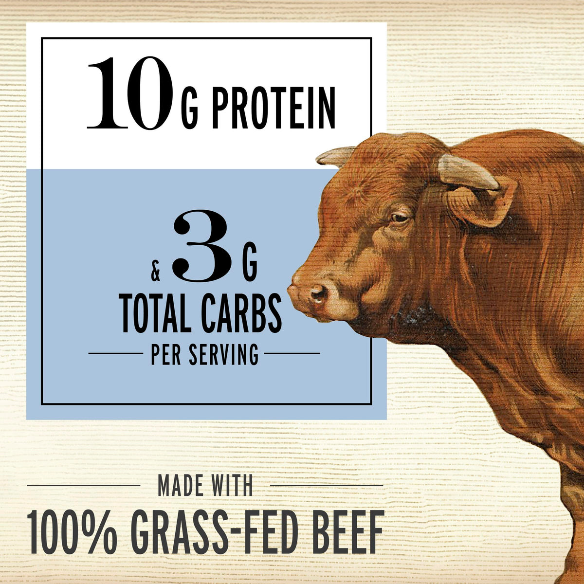 EPIC Protein Bars — Beef Sea Salt Pepper, 11g Protein, 3g Net Carbs, 12 ct
