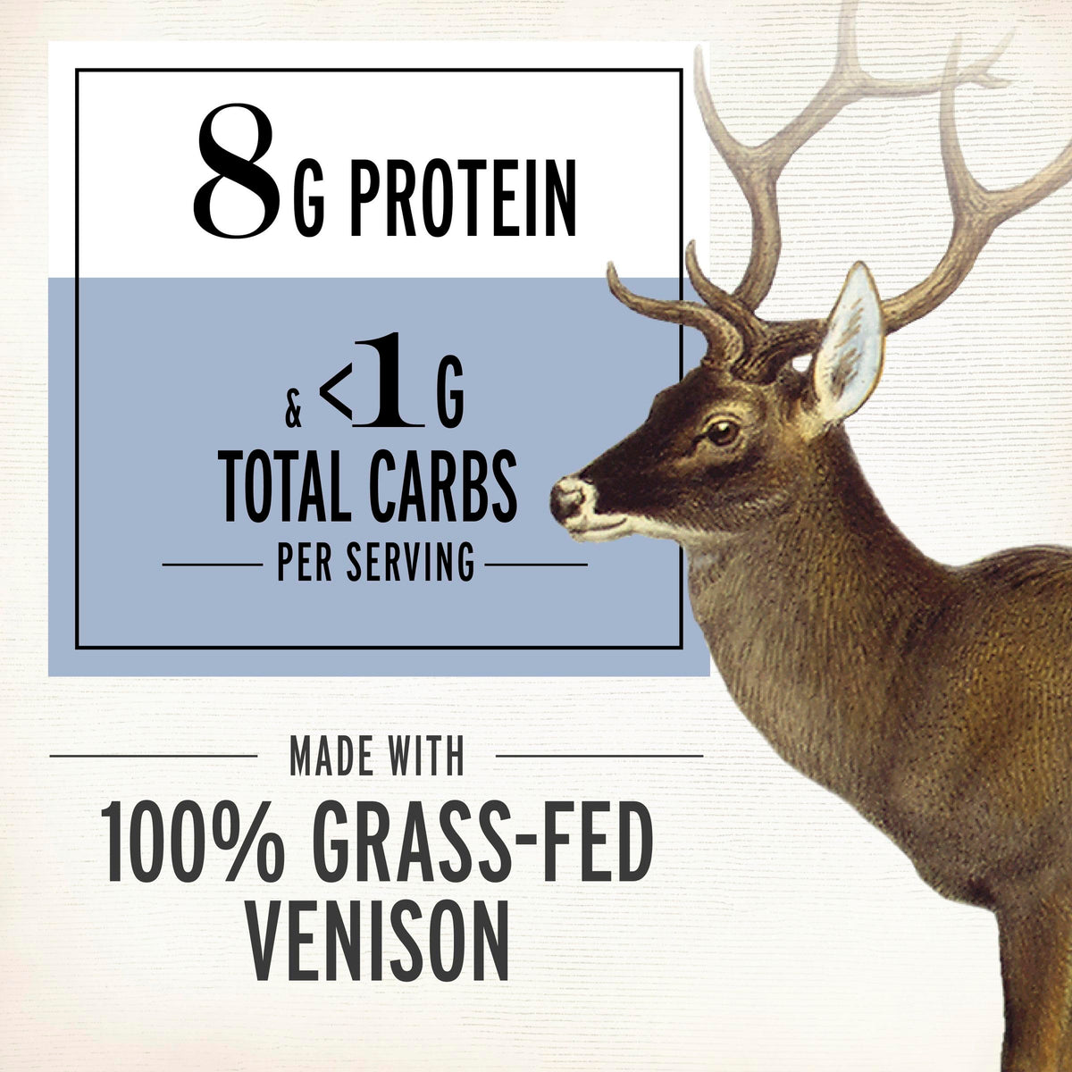 EPIC Venison Strips with Beef – Sea Salt and Pepper | Keto, Whole30, Gluten Free | 20 Strips (16 oz)