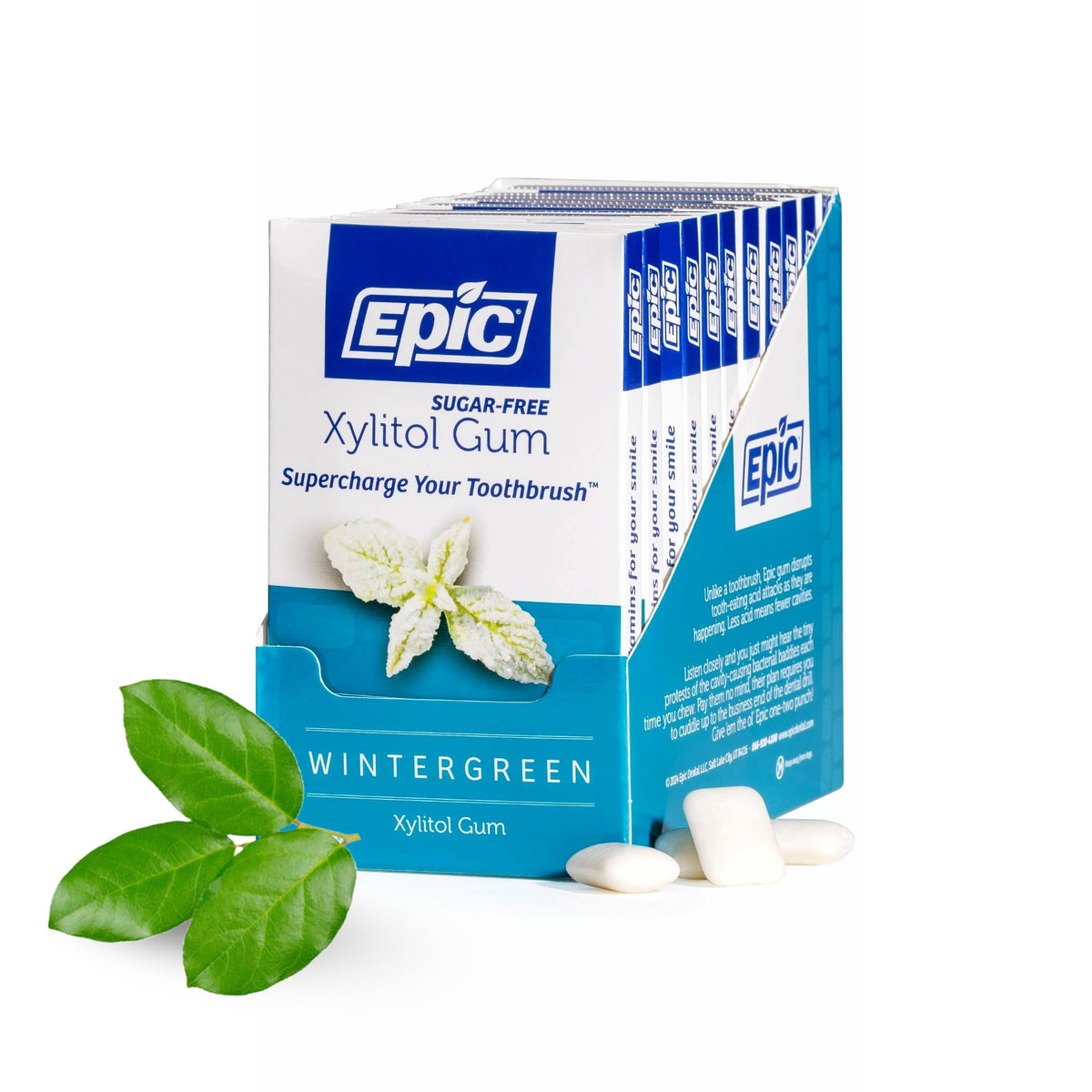 Epic 100% Xylitol Wintergreen Gum — Sugar Free, Aspartame Free | 12 Pack