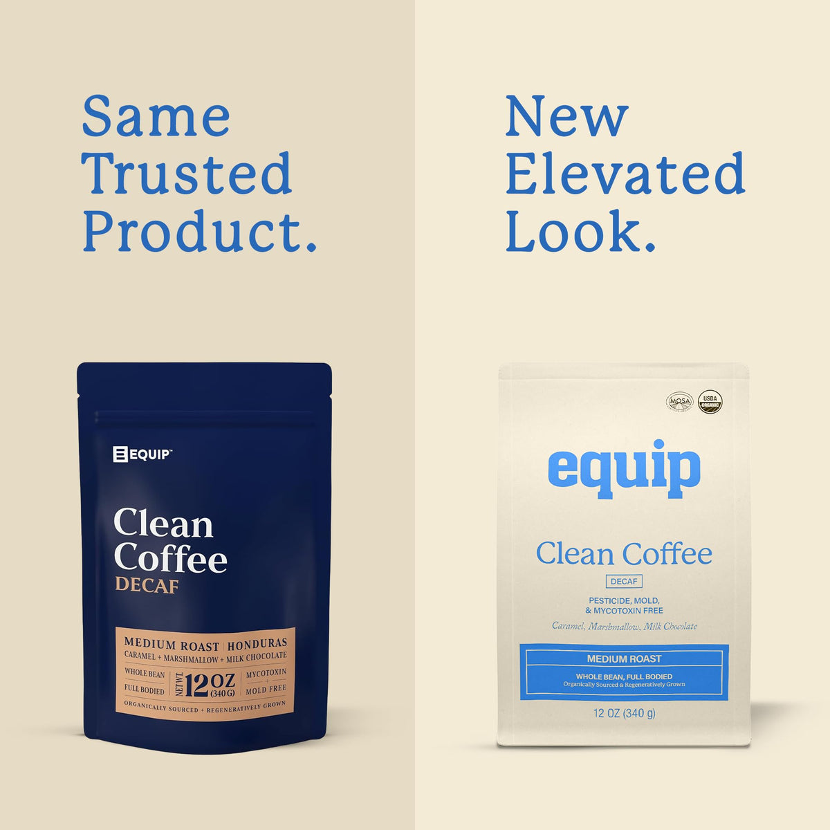 Equip Foods Decaf Clean Coffee — Organic, Fair Trade, Regenerative Honduras Medium Roast