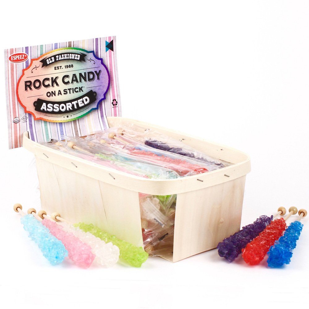 Espeez Extra Large Rock Candy Sticks – 24 Assorted Lollipops for Weddings & Buffets