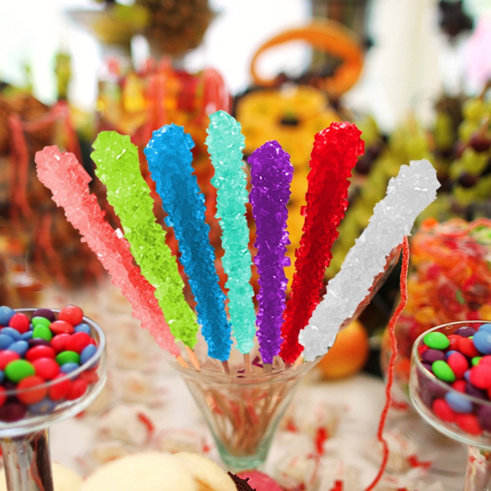 Espeez Extra Large Rock Candy Sticks – 24 Assorted Lollipops for Weddings & Buffets