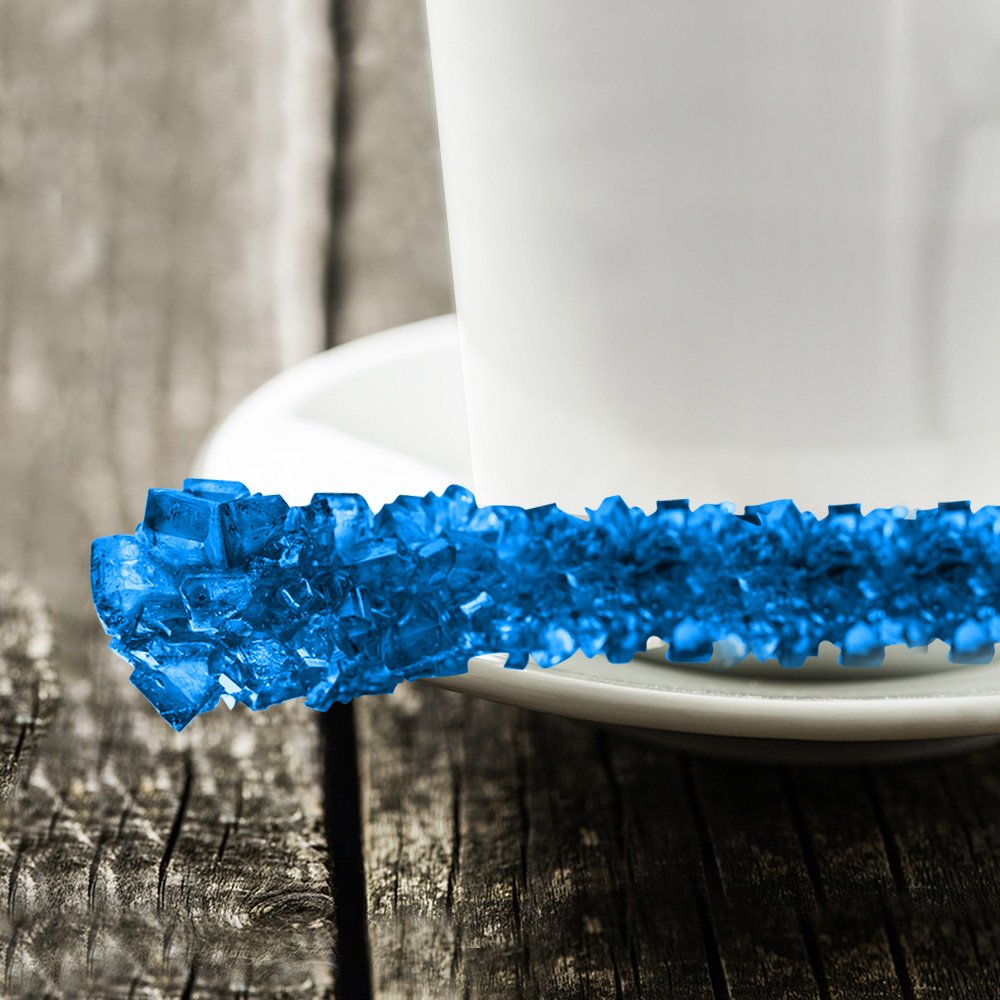 Espeez Extra Large Blue Raspberry Rock Candy Sticks — 24 Pack for Weddings & Parties, Individually Wrapped