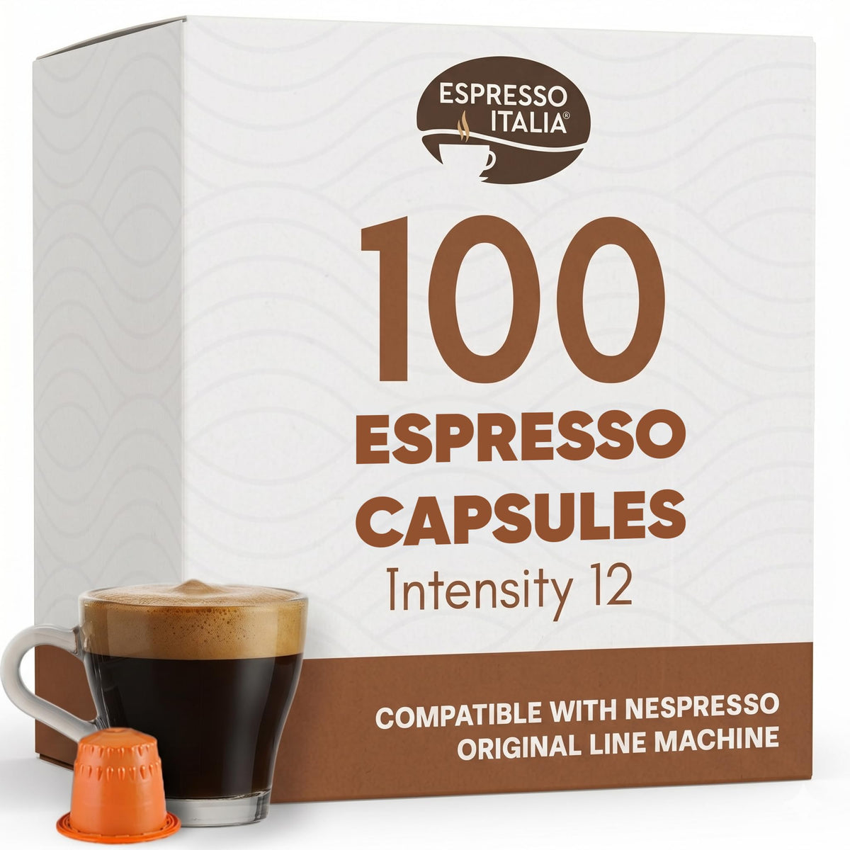Espresso Italia FORTE Pods for Nespresso Original Line – 12/12 Intensity, 95% Robusta, Thick Crema