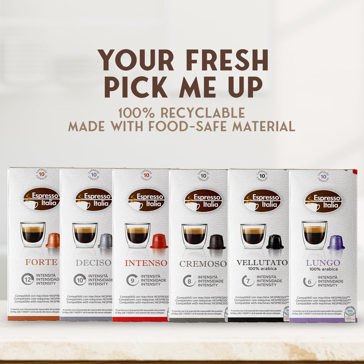 Espresso Italia Nespresso-Compatible Capsules – 100 Count Variety Pack | Italian Espresso Pods