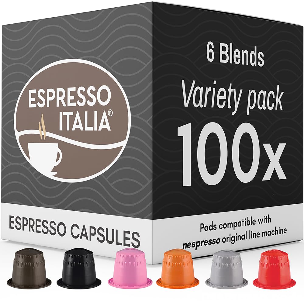 Espresso Italia Nespresso-Compatible Capsules – 100 Count Variety Pack | Italian Espresso Pods