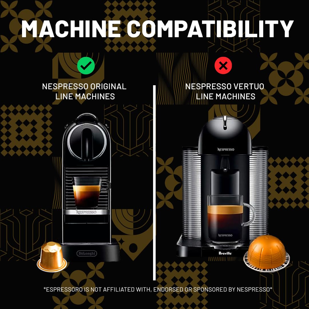 Espressoro 100 Organic Espresso Capsules – USDA Organic Aluminum Pods for Nespresso Original
