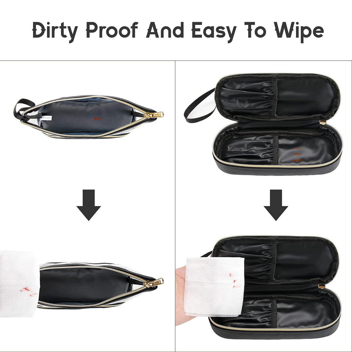 Ethereal Travel Makeup Bag, Clear Cosmetic Bag Make Up Organizer TSA Approved Toiletry Bag, Waterproof Pouch for Women Purse for Toiletries Accessories Brushes