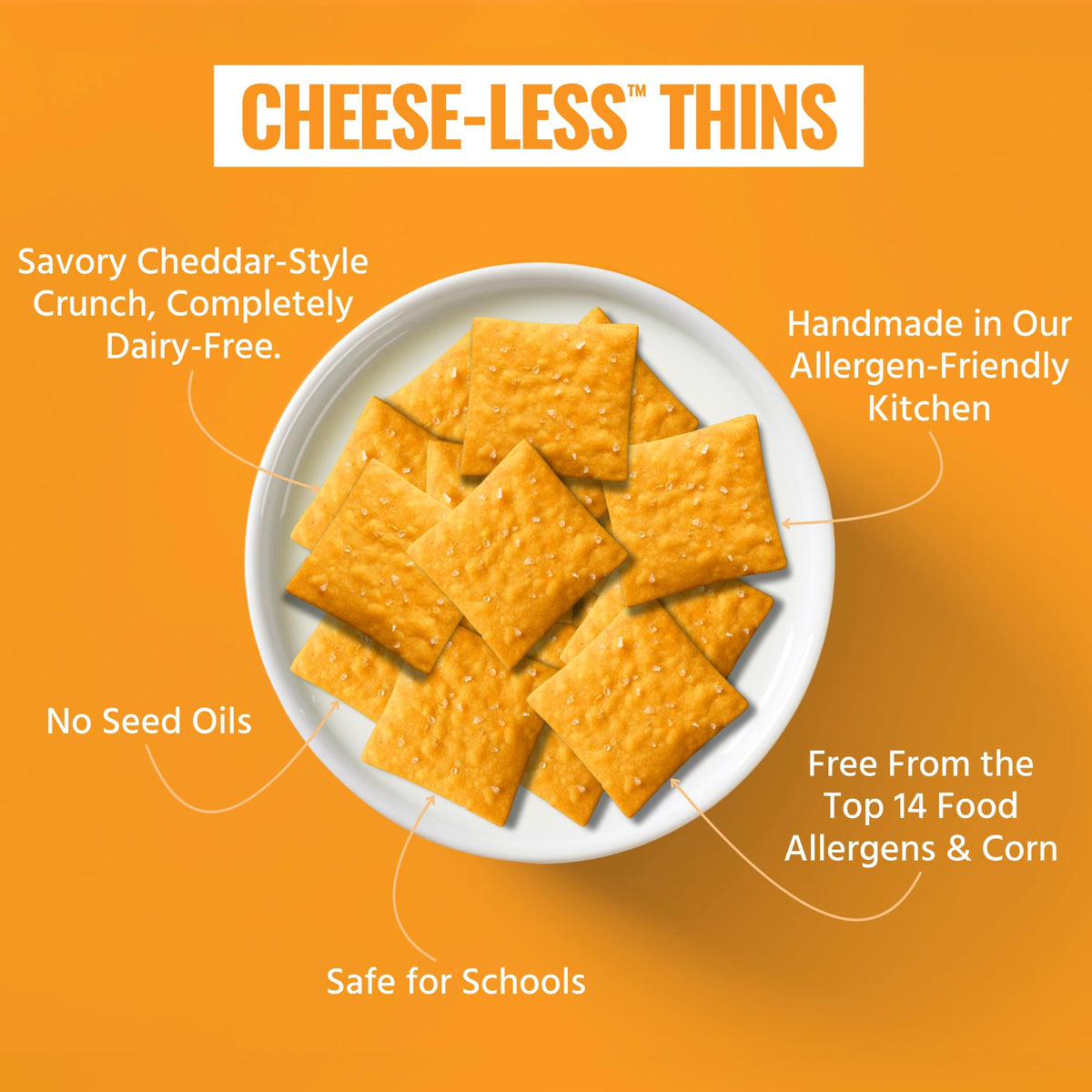 Every Body Eat Gluten Free Crackers – Dairy-Free Cheddar Style Vegan Snacks, Seed Oil Free (Pack of 6, 4 oz Bags)