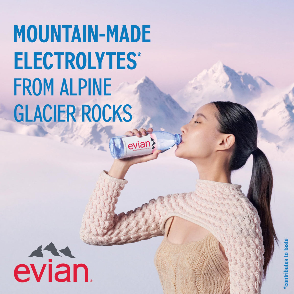 Evian Natural Spring Water 1 L Bottle (12 Pack) | Alpine Purity & Balanced Hydration