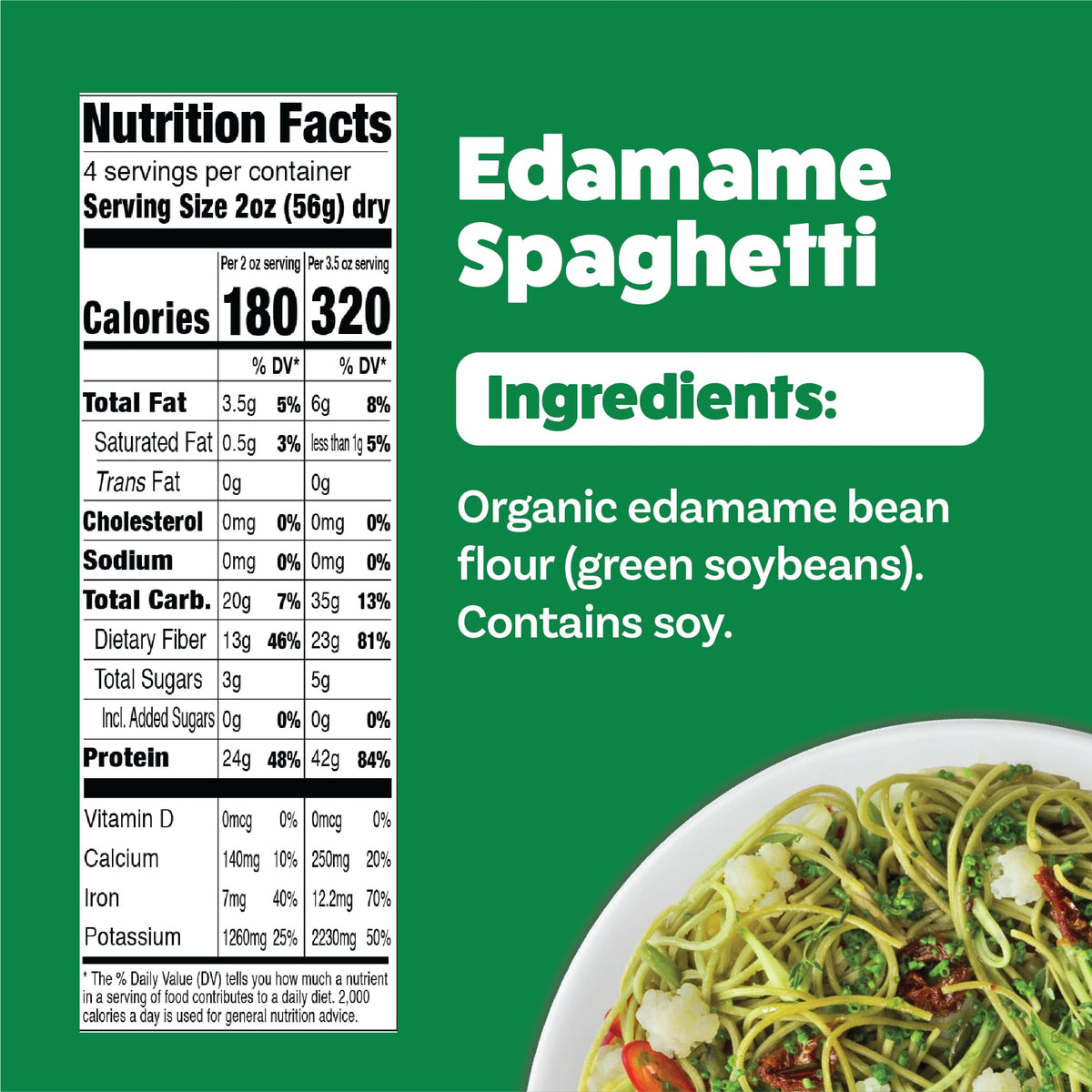 Explore Cuisine Organic Edamame Spaghetti – Gluten-Free, High-Protein Pasta (Pack of 6, 8 oz) | Vegan & Non-GMO | 24 Servings