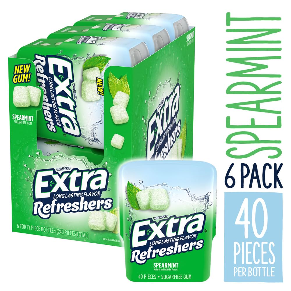 EXTRA Refreshers Spearmint Gum - 6 Pack (240 Pieces)
