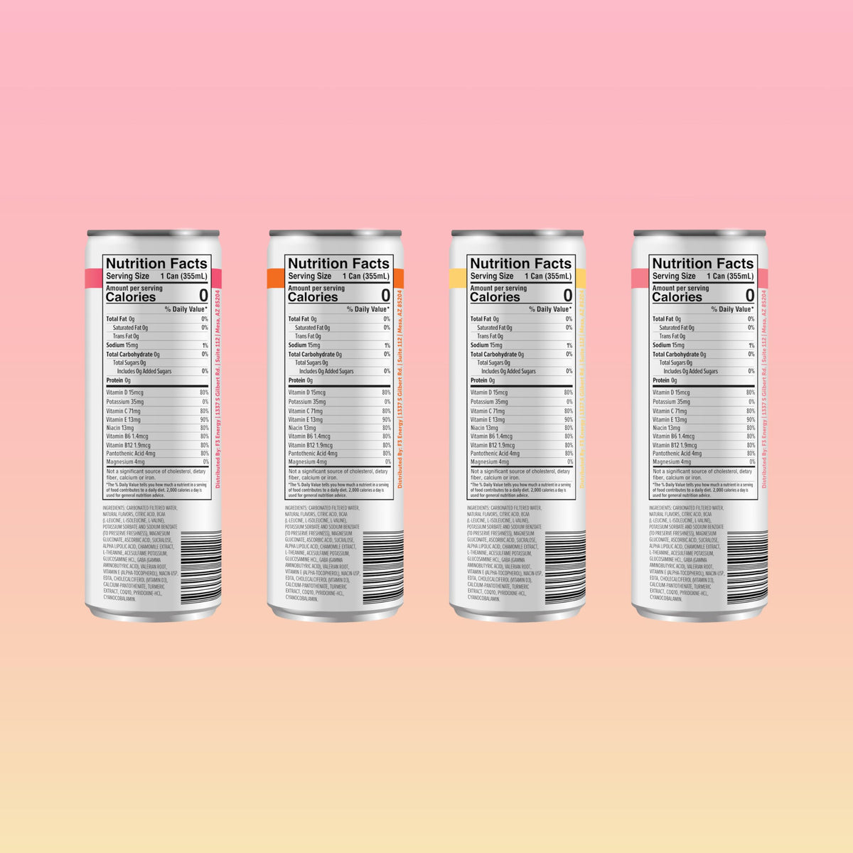 F3 Energy Mood Variety Pack - Caffeine-Free Nootropics, BCAAs, Chamomile & Valerian (12 Pack)