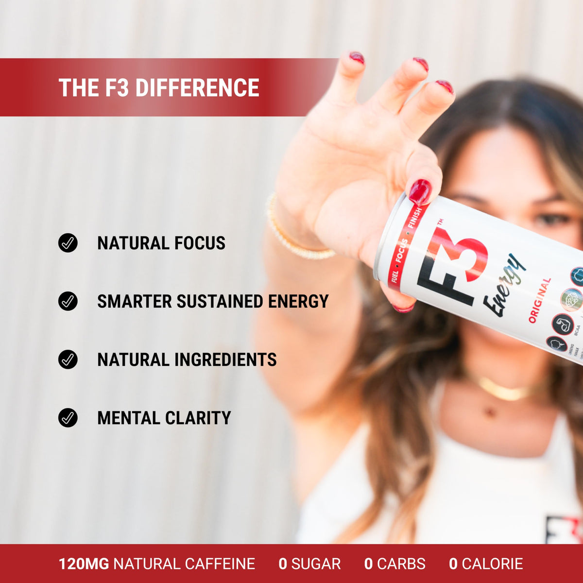 F3 Energy Drink Variety Pack – BCAA, Panax Ginseng & Ginkgo for Focus & Recovery (12 Pack)