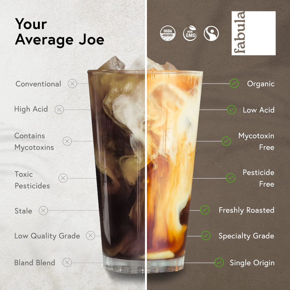 Fabula Cold Brew Coffee - Organic, Low Acid, Single Origin - 12 oz
