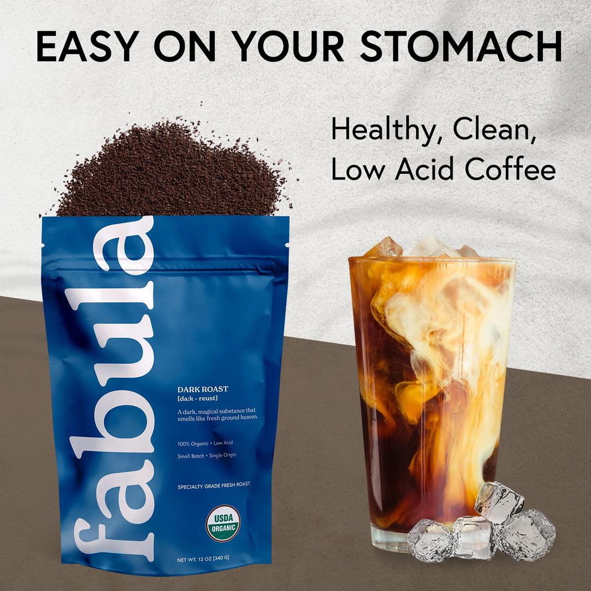 Fabula Cold Brew Coffee - Organic, Low Acid, Single Origin - 12 oz