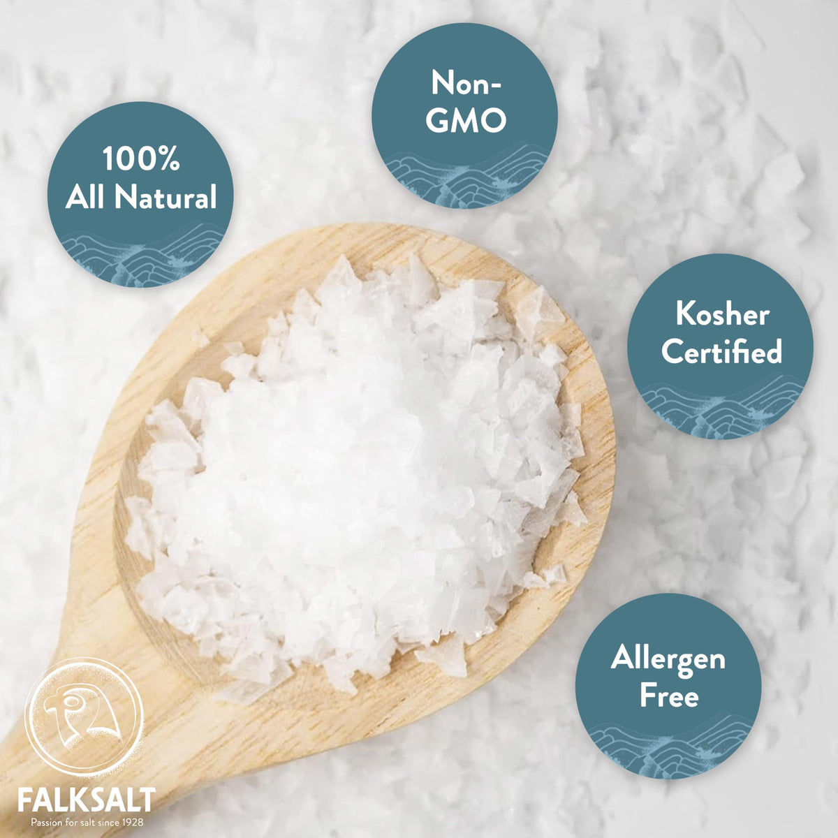 Falksalt Natural Sea Salt Flakes – Light, Crunchy Gourmet Finishing Salt (1.32 lb)