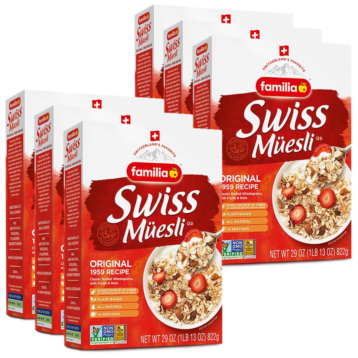 Familia Swiss Muesli Cereal - Original Recipe with Fruit & Nuts | 29 oz (Pack of 6)