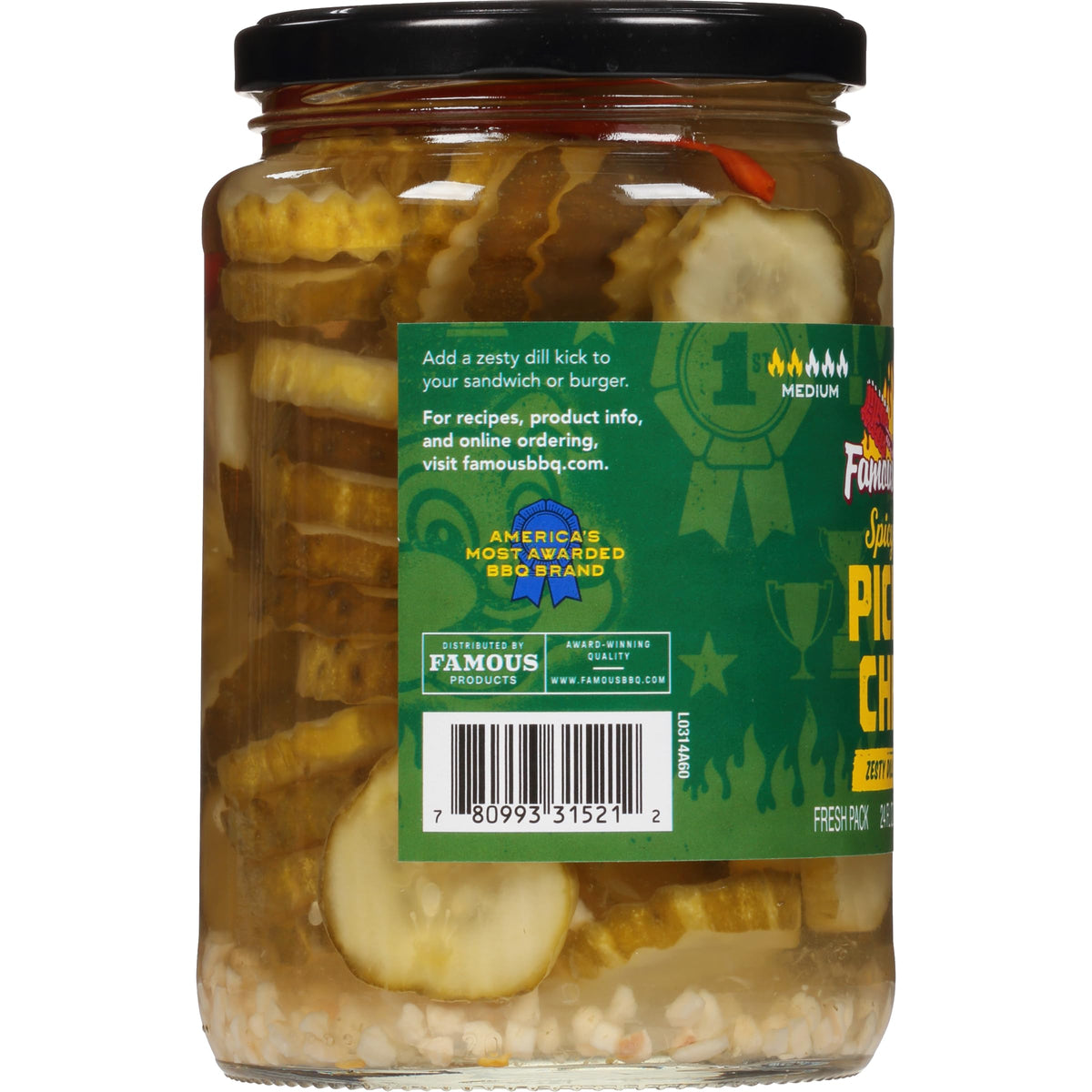 Famous Dave's Pickle Variety Bundle – Sweet n' Spicy (2 jars) & Spicy Dill (1 jar) 72 oz