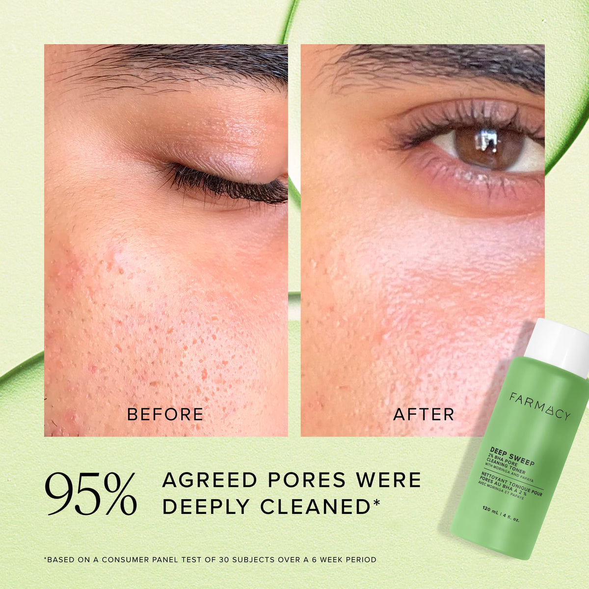 Farmacy 2% Salicylic Acid Toner for Face - Deep Sweep BHA Liquid Exfoliant + Pore Cleaner - Controls Oil, Gently Exfoliates + Refines Pores - Skin Care for Combo, Oily + Blemish-Prone Skin - (120ml)