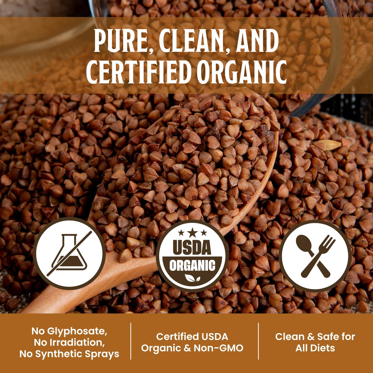 Farmer Bob's Organic Hulled Buckwheat Groats – 5 lb Bulk Bag | Gluten-Free, USDA Organic