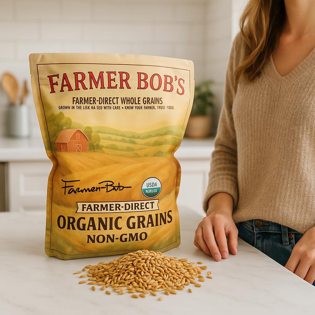 Farmer Bob's Oat Groats – USDA Organic, Glyphosate-Free, Gluten-Free, Non-GMO, 5lb Resealable Bulk Bag