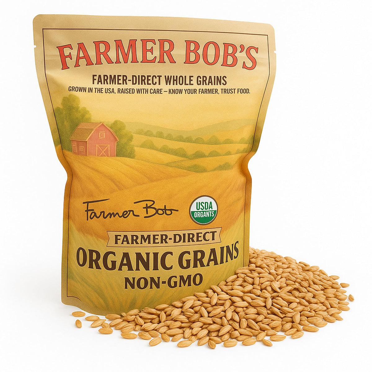 Farmer Bob's Oat Groats – USDA Organic, Glyphosate-Free, Gluten-Free, Non-GMO, 5lb Resealable Bulk Bag