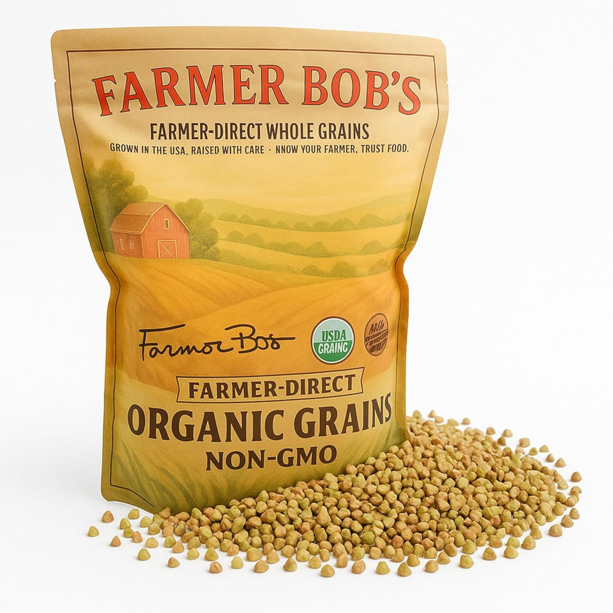 Farmer Bob's Organic Hulled Buckwheat Groats – 5 lb Bulk Bag | Gluten-Free, USDA Organic