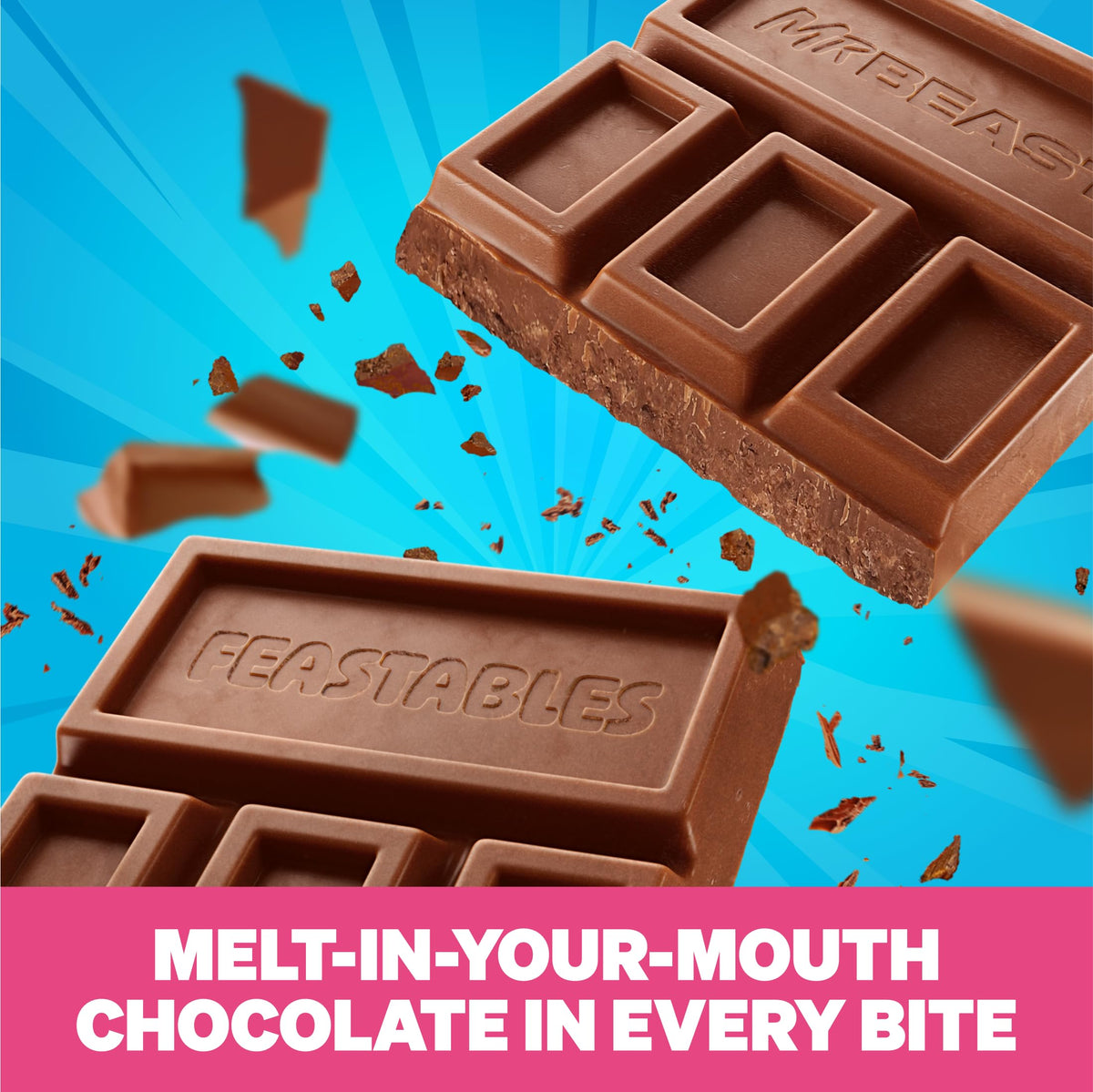 Feastables MrBeast Milk Chocolate Bar — 24 Count Full Size, Creamy & Fairtrade Cocoa