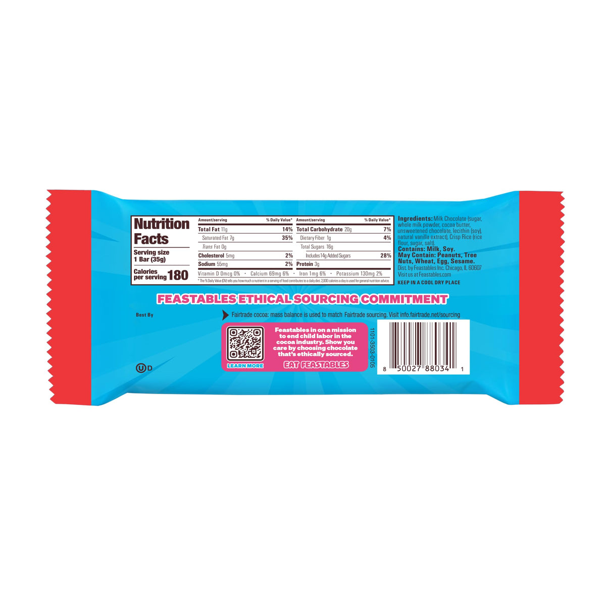 Feastables MrBeast Milk Chocolate Crunch Bar – Full Size 24 Count, Fairtrade Cocoa