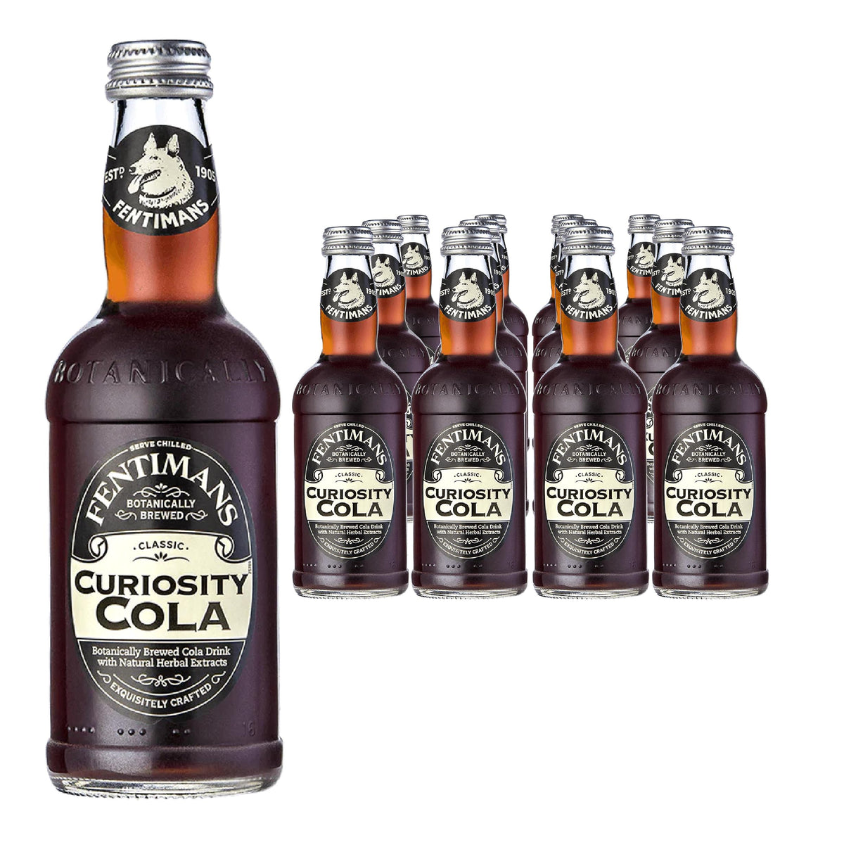 Fentimans Sparkling Curiosity Cola – All-Natural Craft Soda, Botanically Brewed, 275 ml (Pack of 12)