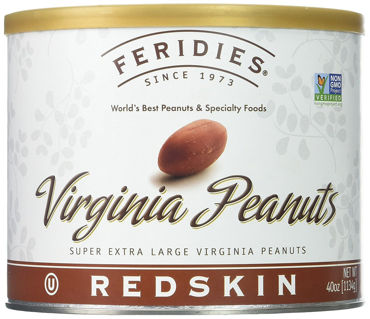 FERIDIES 36 oz Redskin Virginia Peanuts – Skin-On Roasted, Kosher Certified