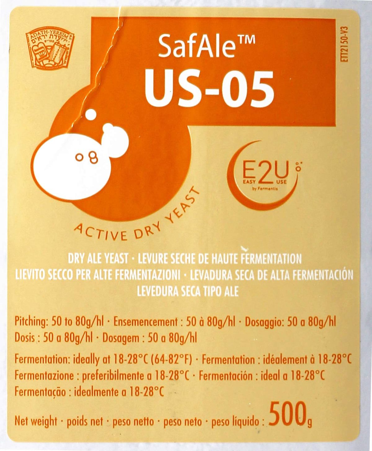 Fermentis SafAle US-05 Dry Brewing Yeast – 500 g (1.1 lb) – American Ale Yeast
