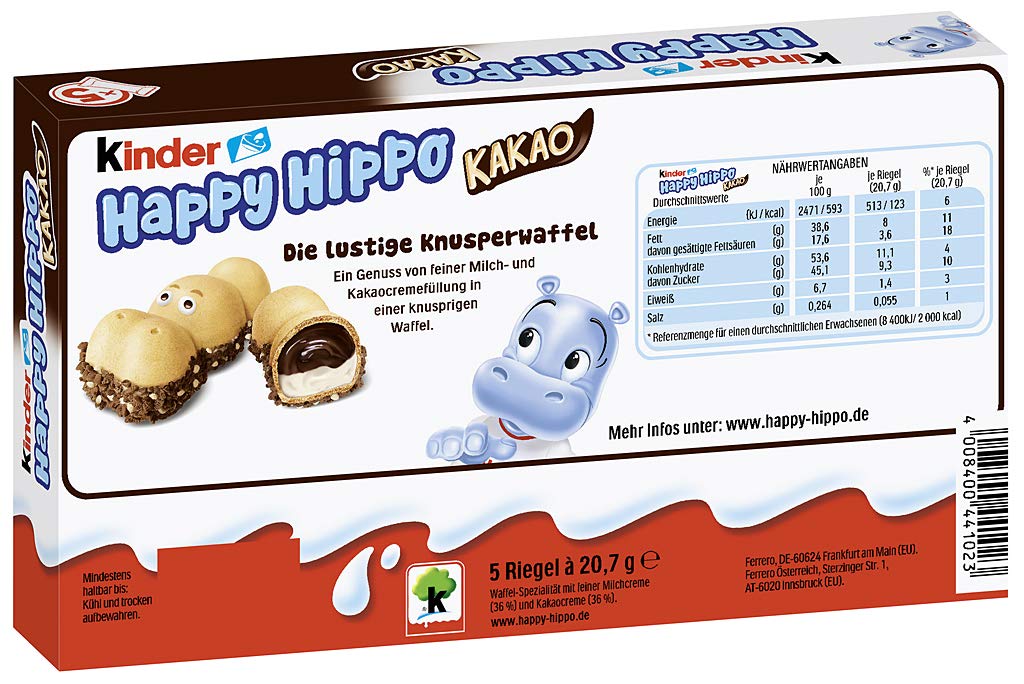 Kinder Happy Hippo 5 Piece, 3.5 oz – Pack of 10 | Ferrero