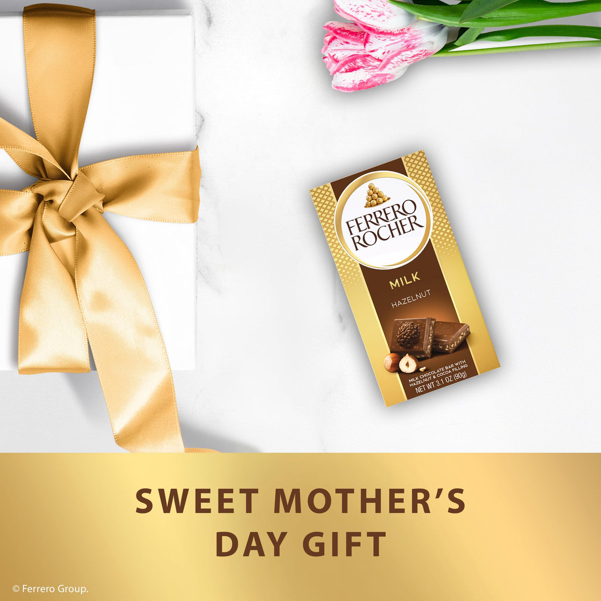 Ferrero Rocher Premium Milk Chocolate Hazelnut Bar – 8 Bars, 3.1 oz Each