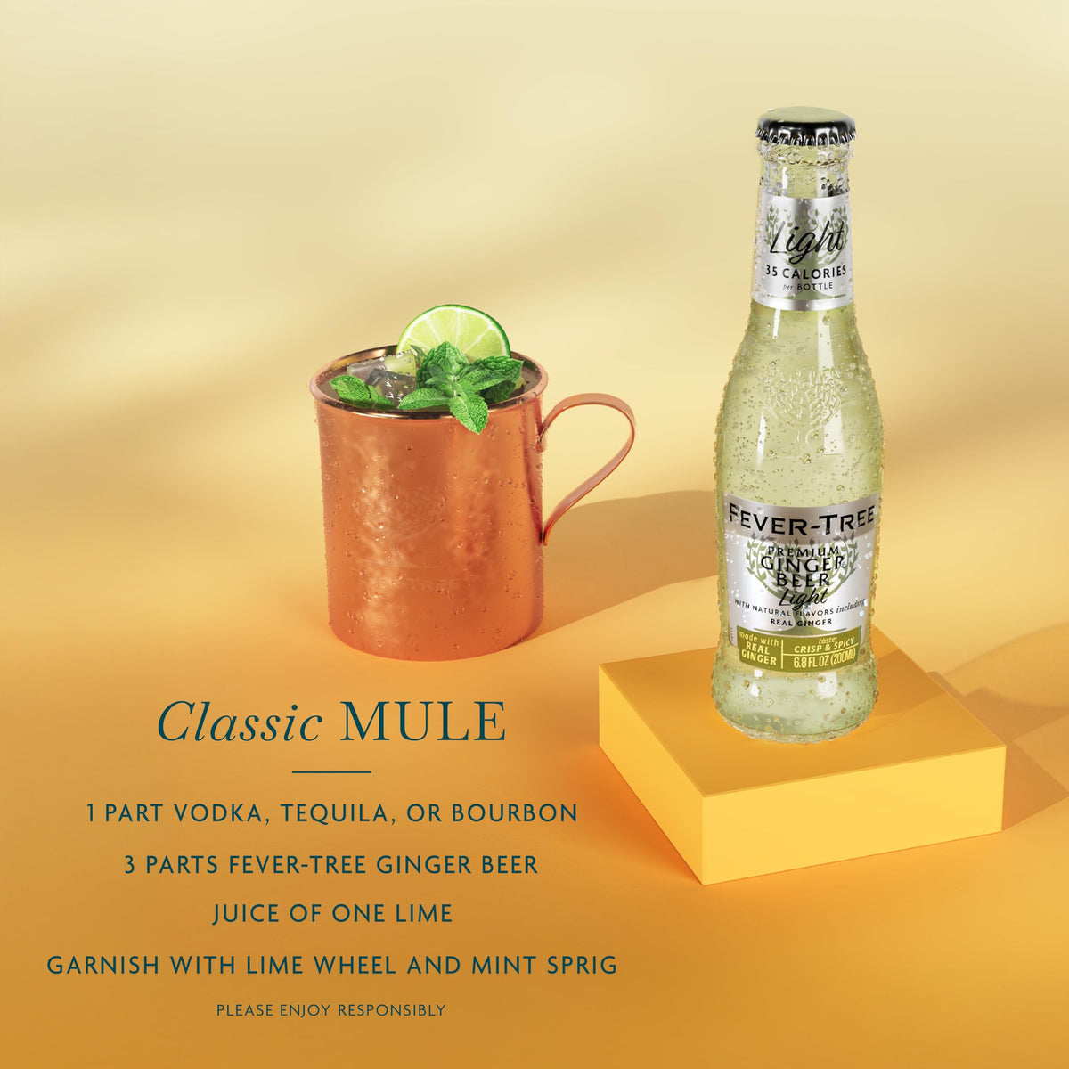 Fever-Tree Light Ginger Beer — Low-Calorie, No Artificial Sweeteners or Colors, 6.8 fl oz (24 Bottles)